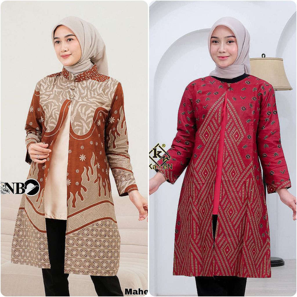 Tunik batik elegant wanita | Batik kerja wanita | Atasan tunik batik | Tunik batik wanita
