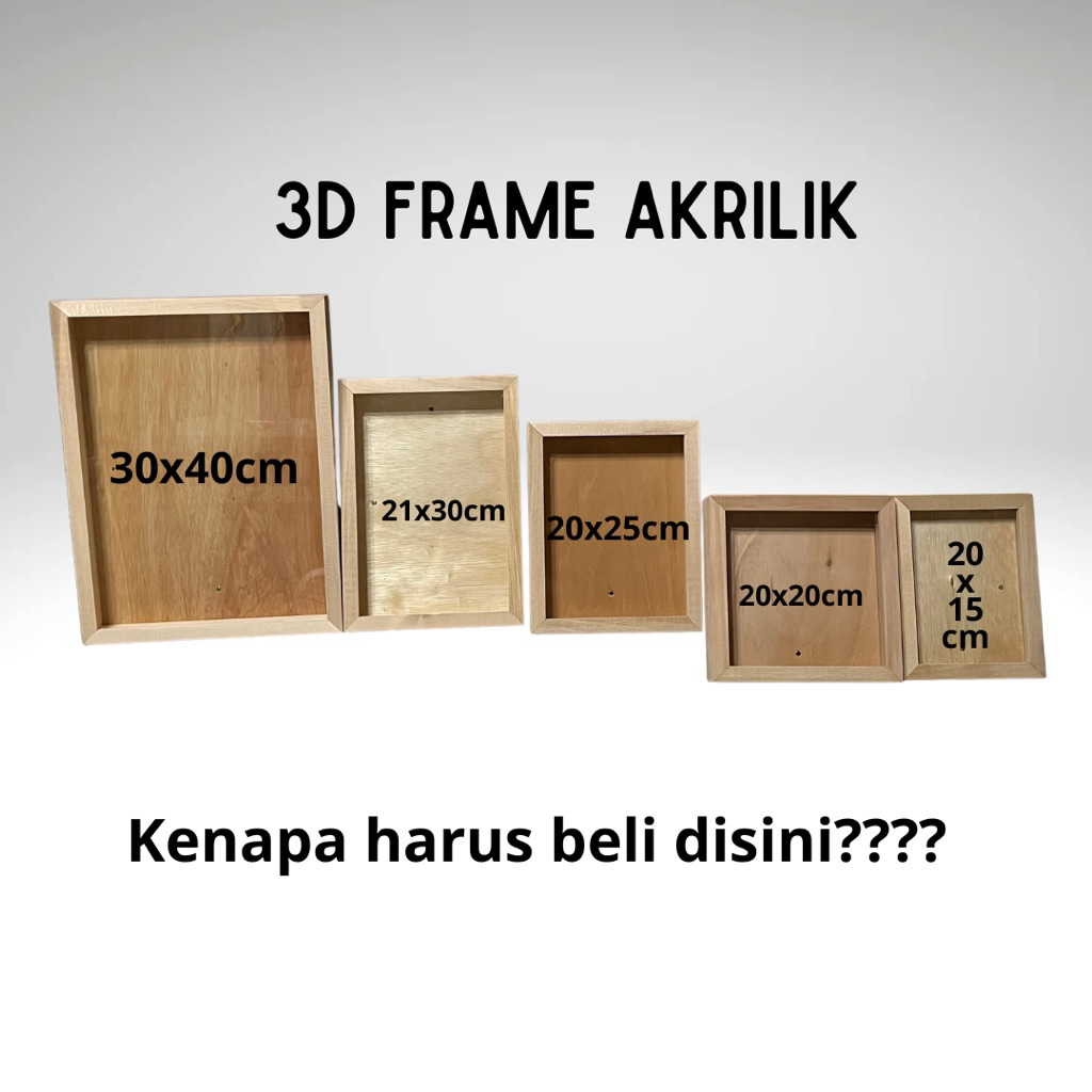 3D FRAME | BINGKAI 3D PREMIUM AKRILIK (BINGKAI POLOS)
