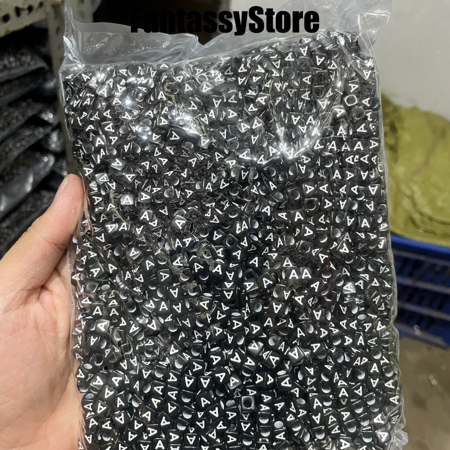 Manik Manik Huruf Khusus A Kotak Hitam Huruf Putih A 1pon