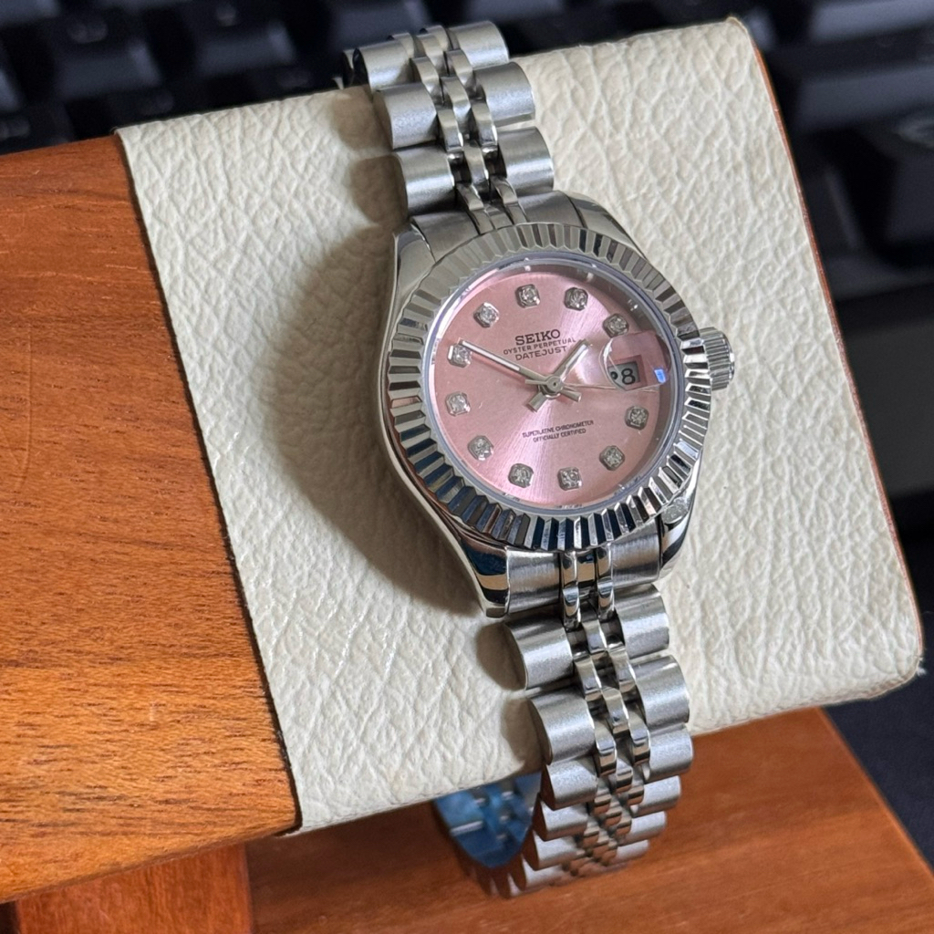 Jam Tangan Wanita Seiko Datejust Pink Diamond 31mm NH05 Automatic Limited