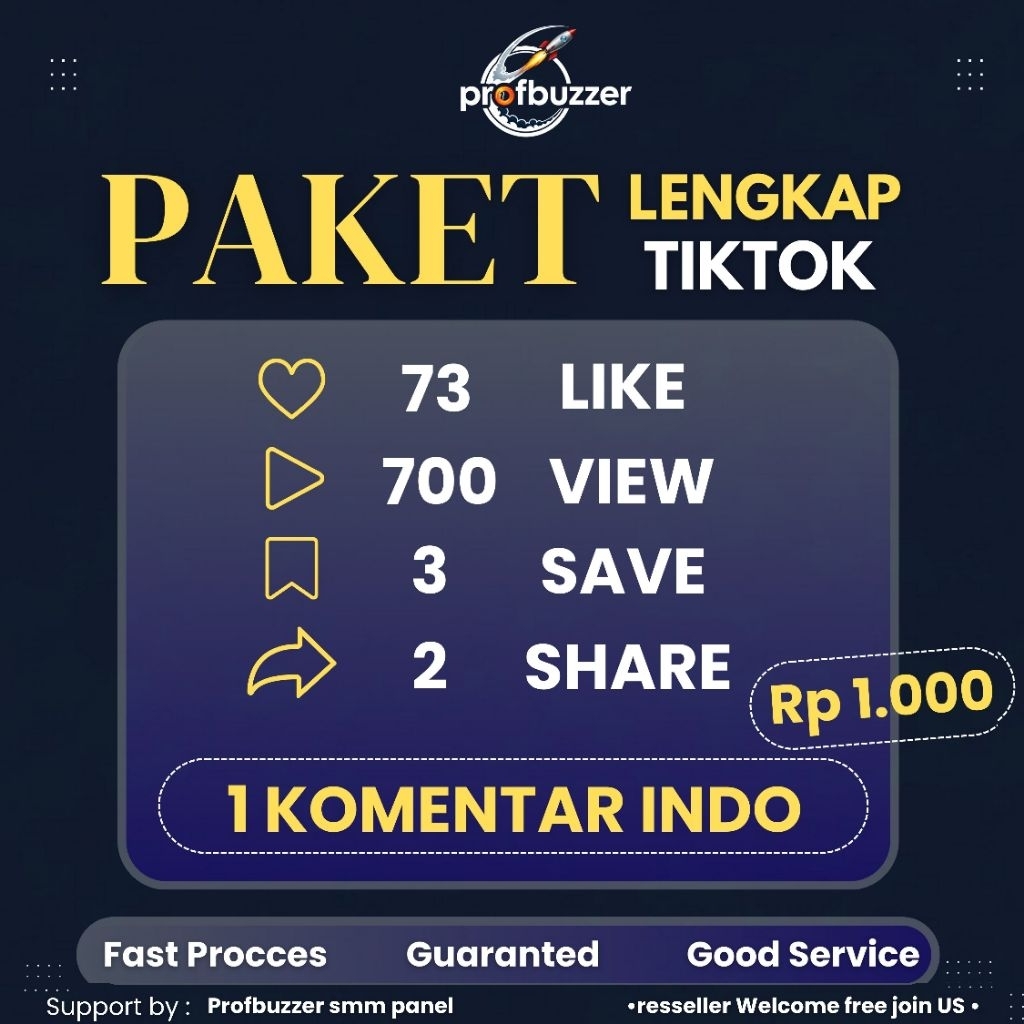 Paket Lengkap Fyp Like Tiktok.fyp Like View Save Share Komentar Indonesia