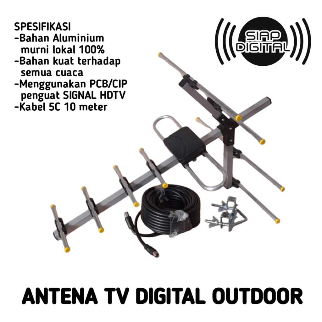 ANTENA TV DIGITAL OUTDOOR WINBO + KABEL 10 METER ANTENA TV LUAR DV3T2 DIGITAL