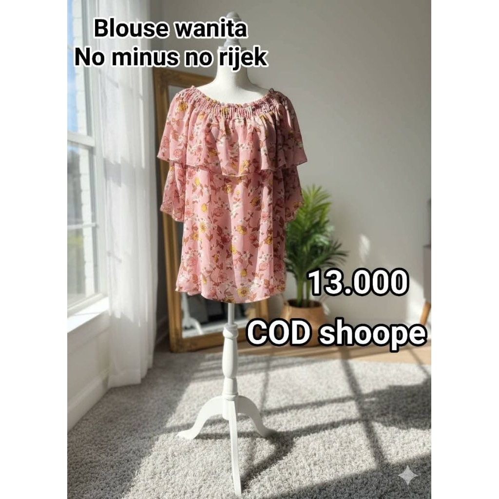 Blouse wanita bunga-bunga