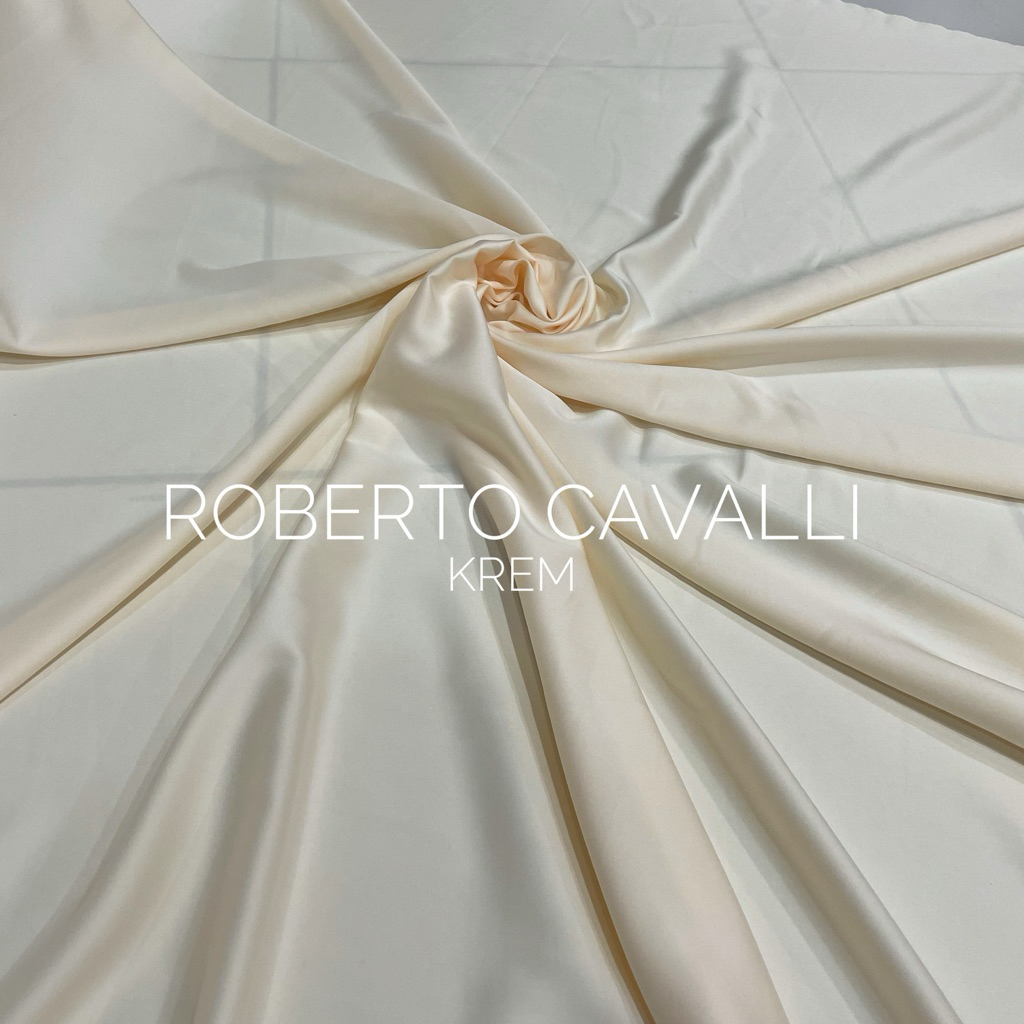 Kain Satin Roberto Cavalli Warna Krem