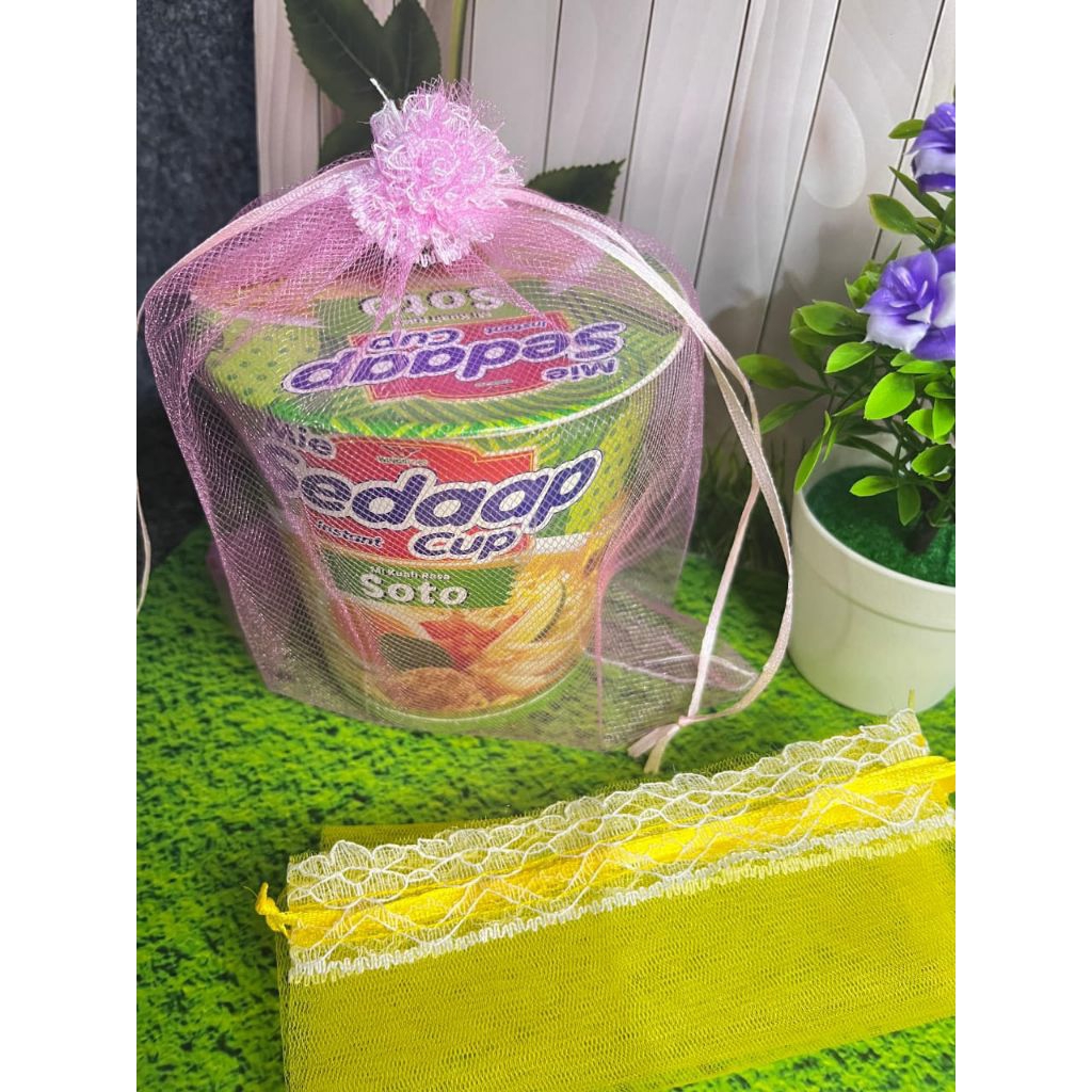 50pcs kantong serut tile 20x20 untuk kemasan popmie besar