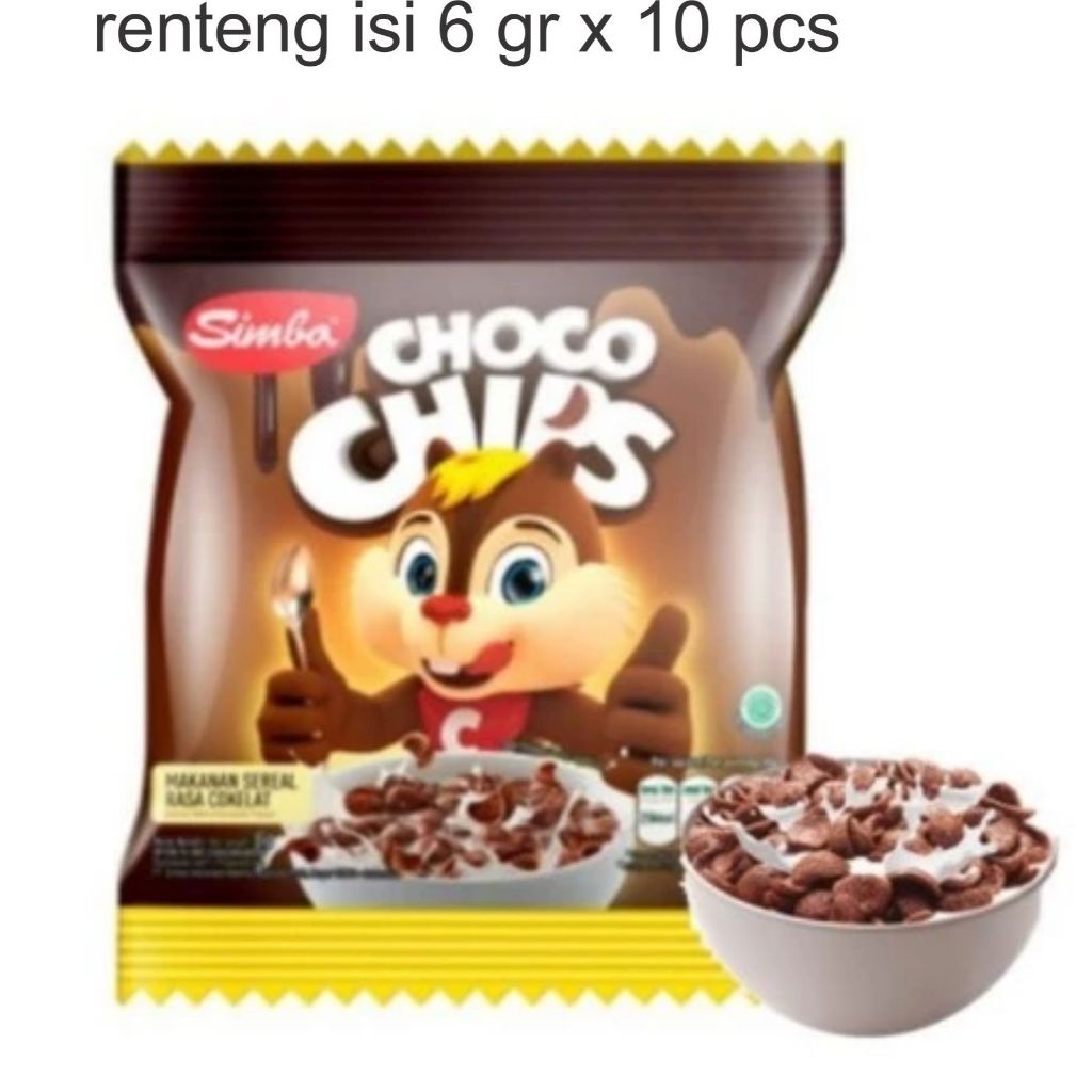 SIMBA CHOCO CHIPS 6 gr SEREAL COKLAT GRAM SNACK CEREAL CHOCOCHIPS MAKANAN RINGAN CEMILAN ANAK GROSIR