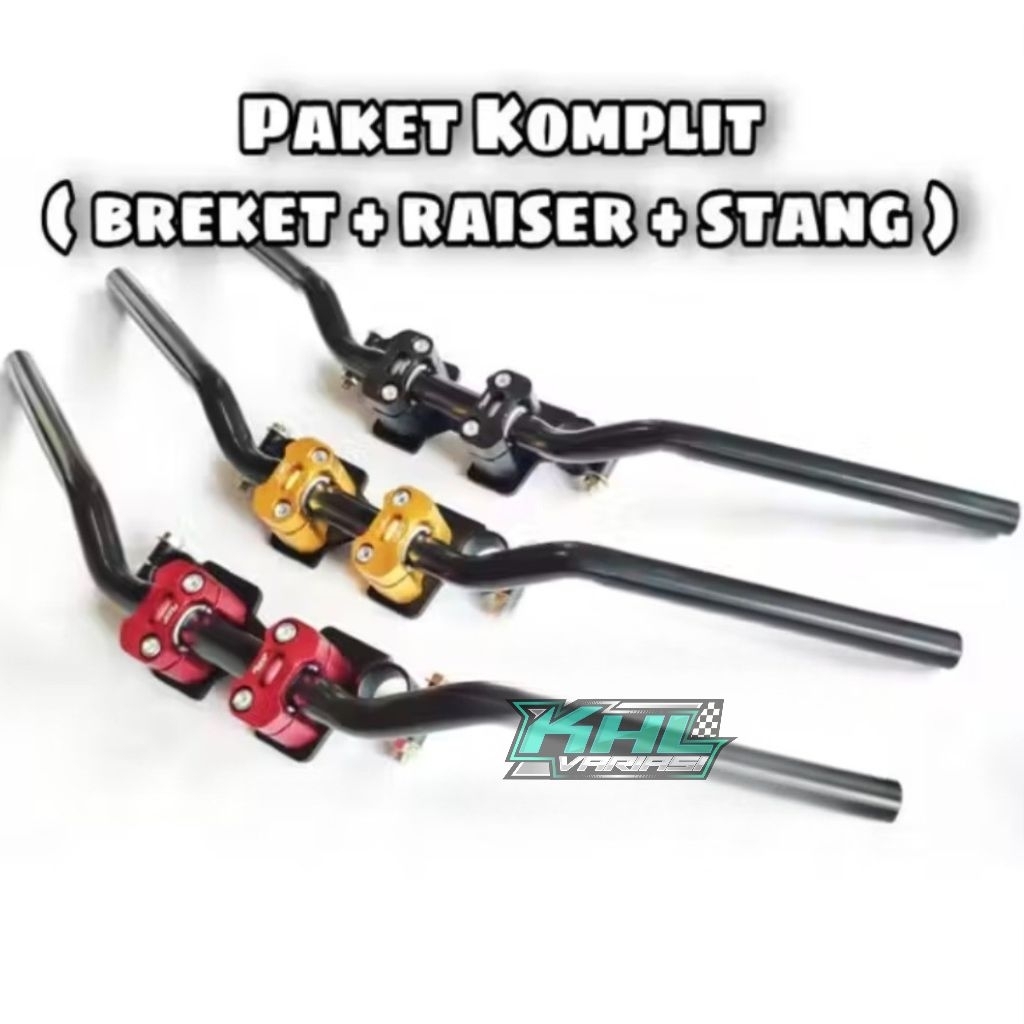 Paket Lengkap Stang Rzr Sonic 150r & Satria Fu Bracket Dudukan Raiser Riser CNC Paket Lengkap Satu S