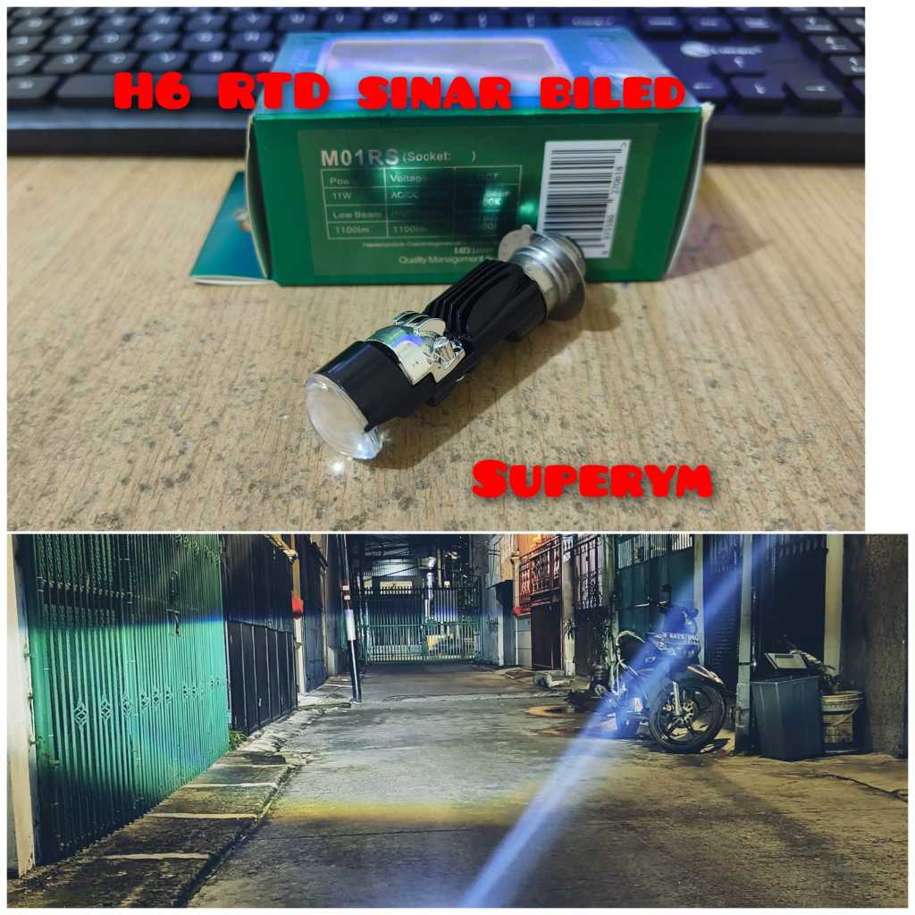 Lampu utama led rayton rtd h6 m01r projie mini  premium SINAR biled cut off