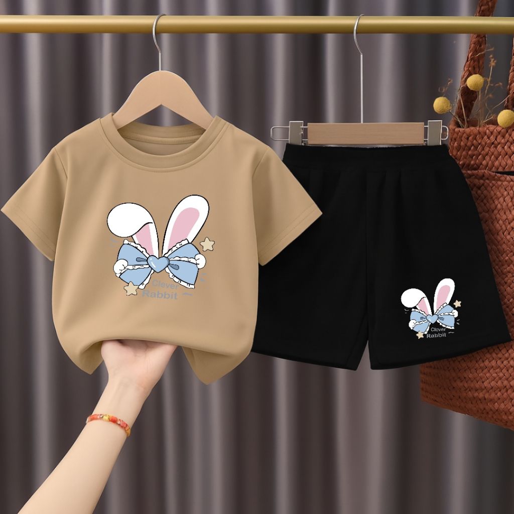 SETELAN ANAK PEREMPUAN LENGAN PENDEK BAJU SETELAN ANAK PEREMPUAN