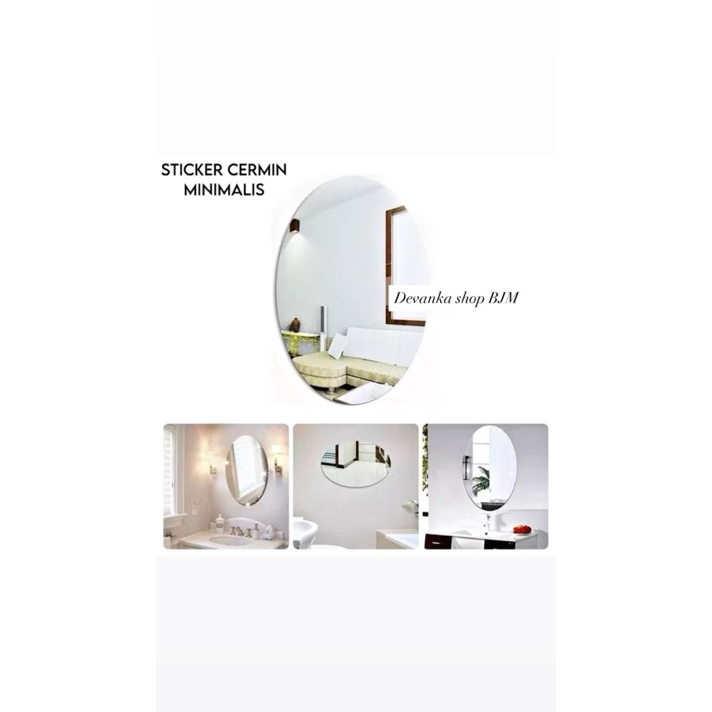 Sticker Cermin Kaca Dinding / Anti Pecah / Cermin Kaca Tempel Minimalis