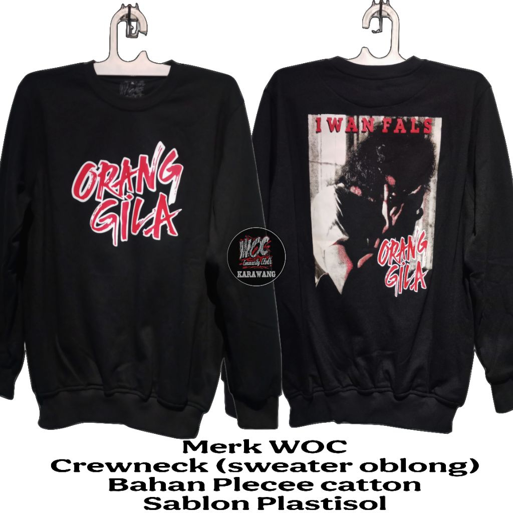crewneck Iwan Fals Orang Gila Coverl || Sweater oblong