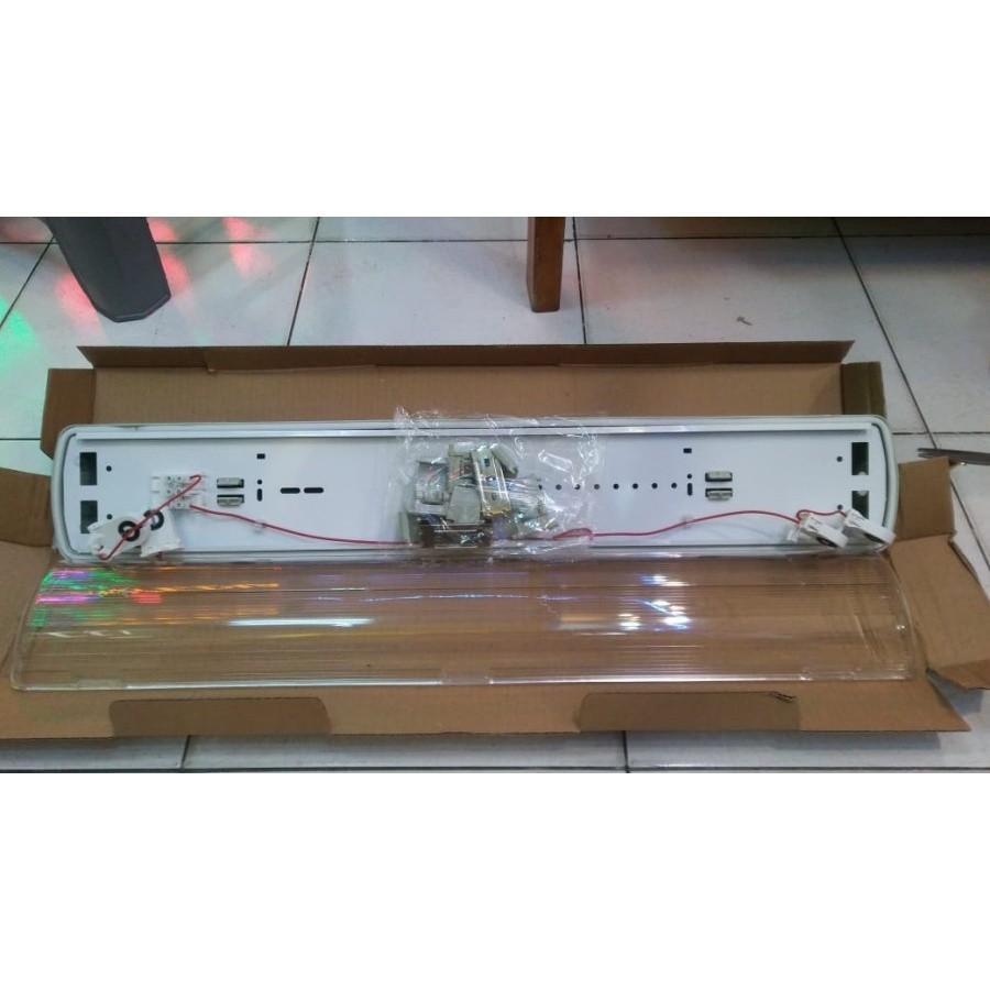 KAP LAMPU WATERPROOF 2X36 2X36W HOUSING TL T8 120CM SET PHILIPS TLD NEON 36WATT BALLAST RUMAH LAMPU 