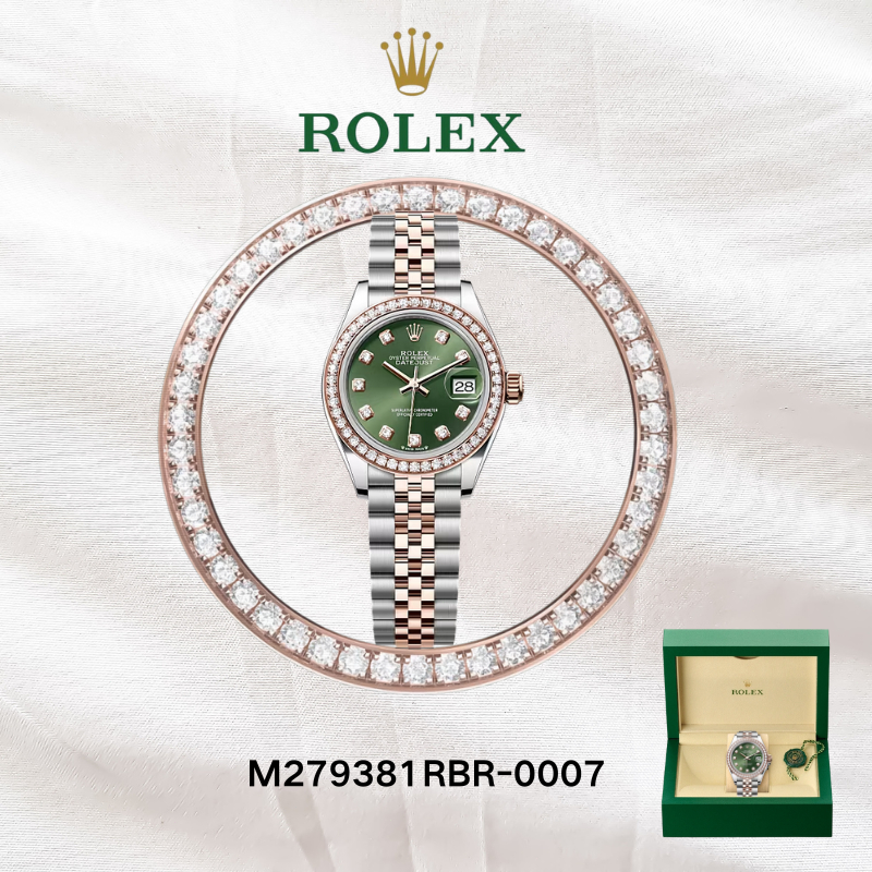 (100% Asli) Bayar di Tempat Jam tangan Rolex baru termasuk kotak asli pelat jam Oystersteel hijau ge