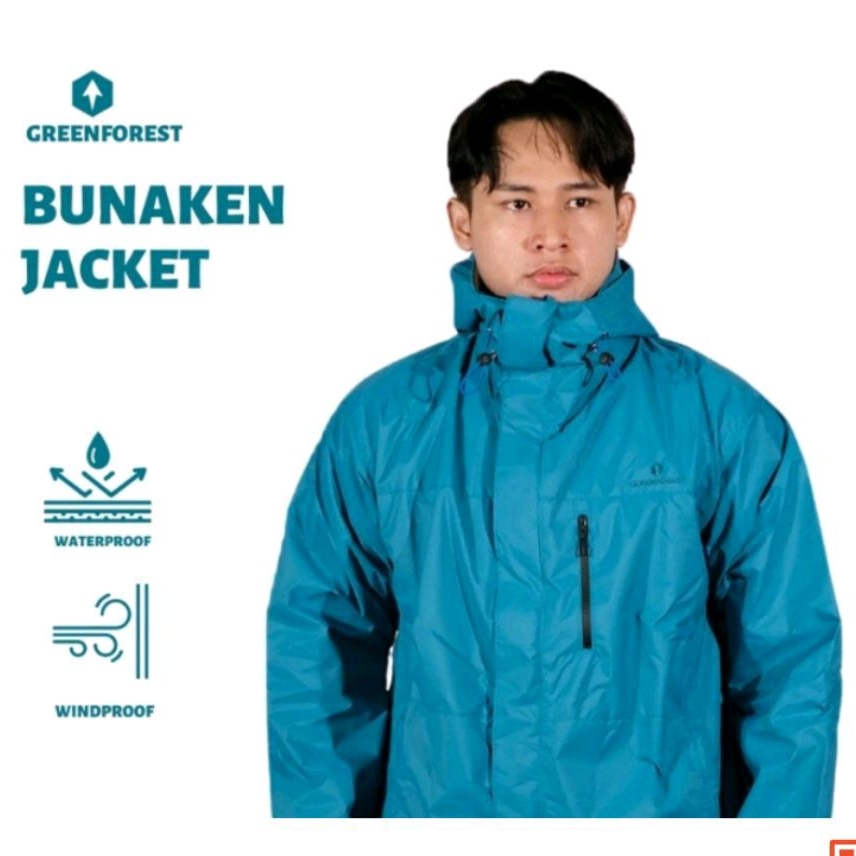Jaket Greenforest Bunaken Jaket Waterproof Greenforest Original