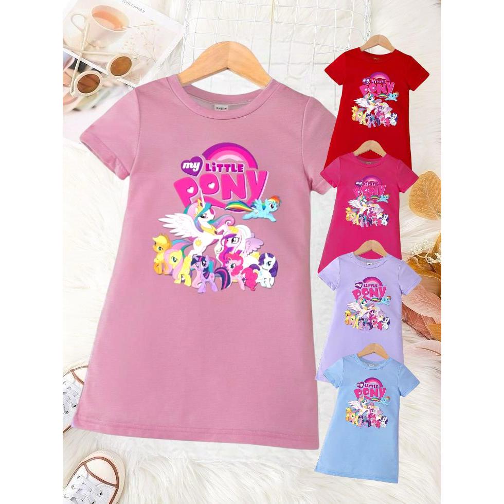 daster little pony anak perempuan usia 1-12 thn / baju tunik anak cewe kuda pony