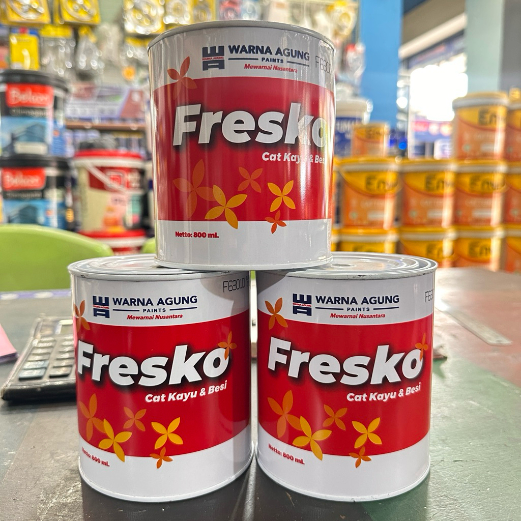 Cat Kayu & Besi Fresko Warna agung 0.8 Liter Cat Interior Exterior Rumah Pintu Jendela Pagar