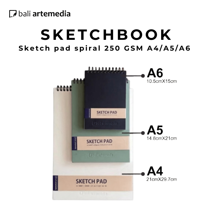 Sketch Pad Sketchbook Bali Artemedia 250gsm A6 / A5 / A4 buku gambar Sketch Book