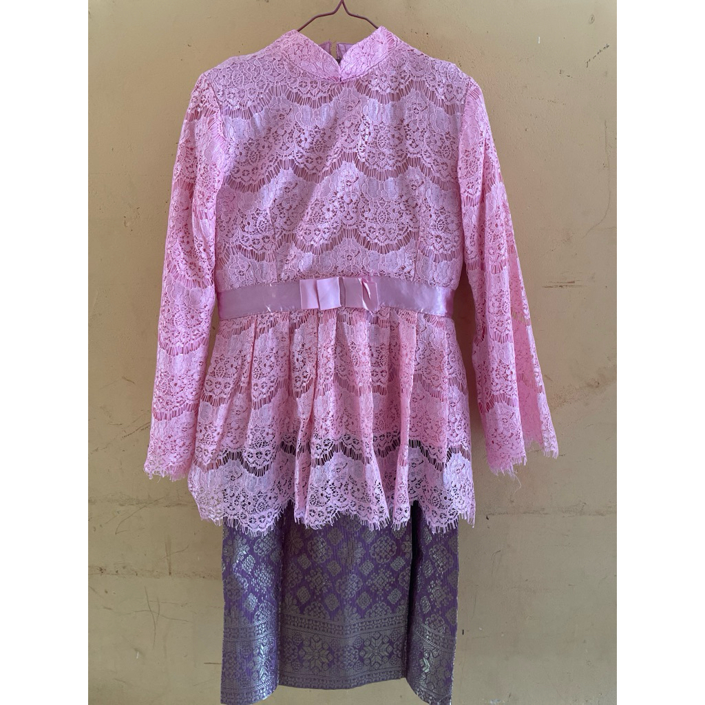 vvgc pl baju wisuda brukat songket 1 set warna pink