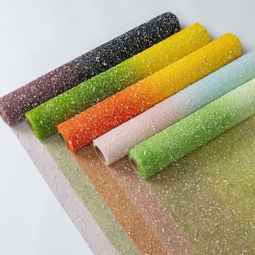 [1 ROLL 4 YARD] Pelangi Kain Tile Salju | Rainbow Snow Dot Mesh | Tile Jaring Polynet | Flower Wrapp