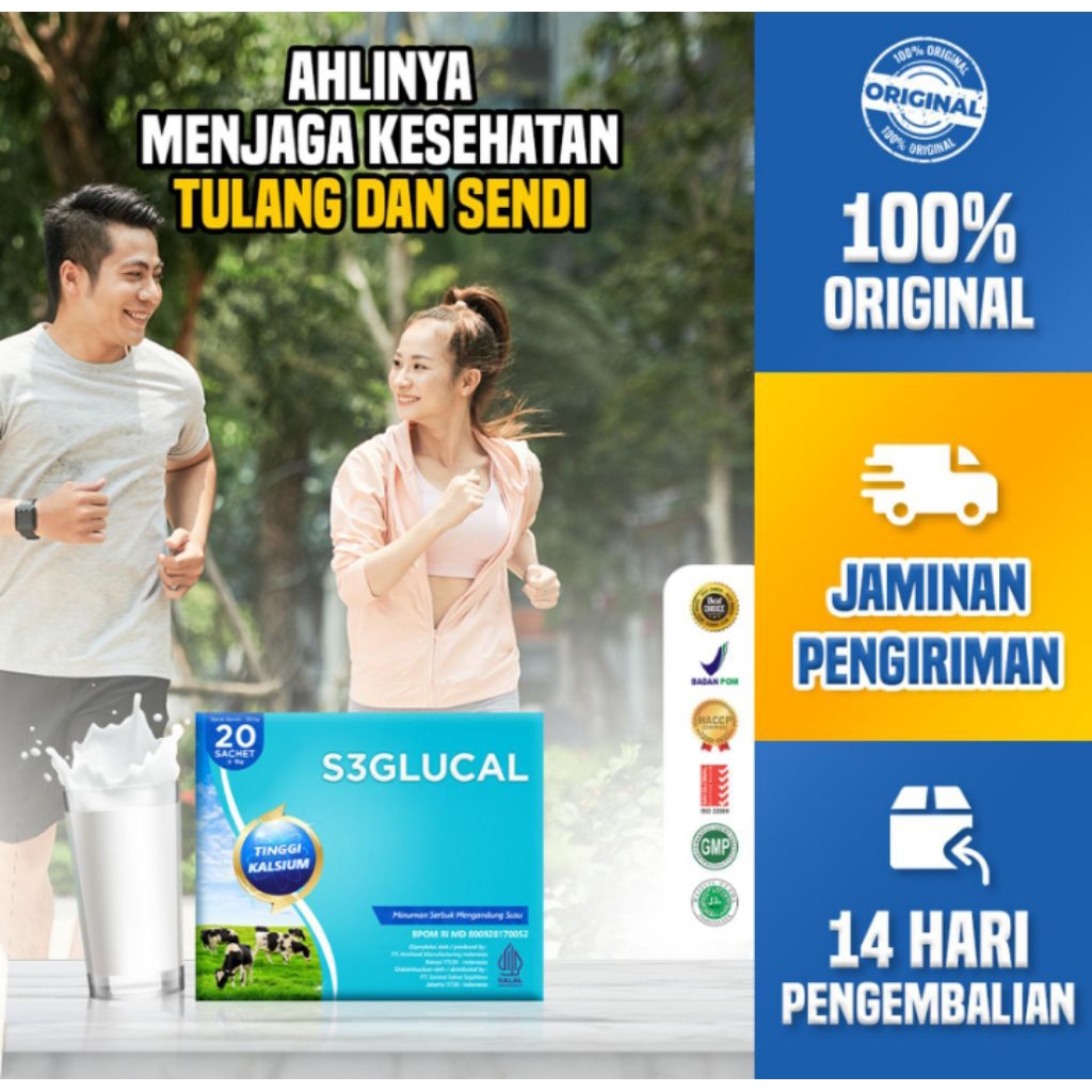 S3GLUCAL S3 Glucal Suplemen Tulang & Sendi Original - 1 Box Glucal
