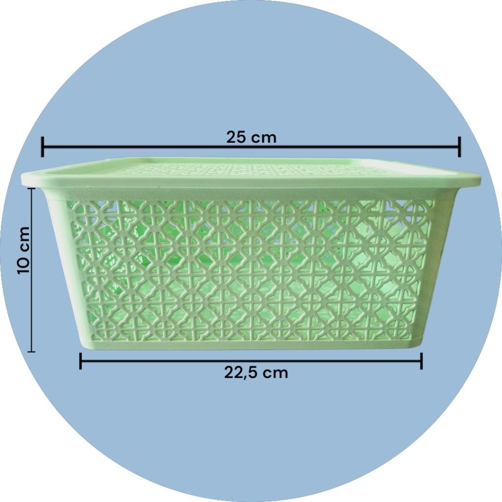 Keranjang Plastik Serbaguna Kecil + Tutupan/Cover