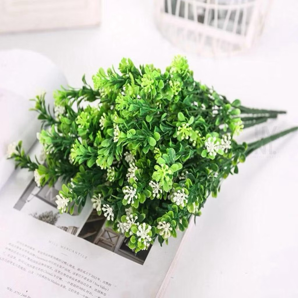 DAUN MINI SOKA  ( tanpa pot)- bunga daun plastik artificial home decor shabby chic