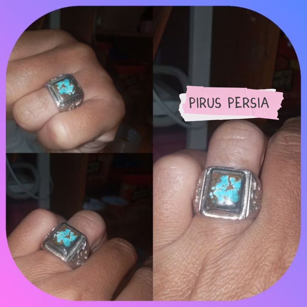 Cincin Pirus Persia Batu Pirus Asli Natural