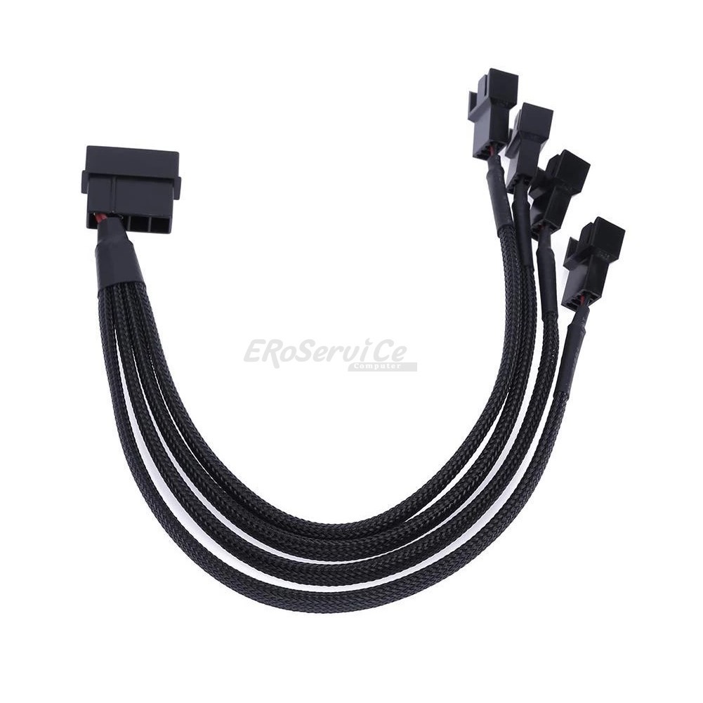Adapter Molex 4 pin to Quad fan power konektor 3 pin 4 Pin 12V sleeve