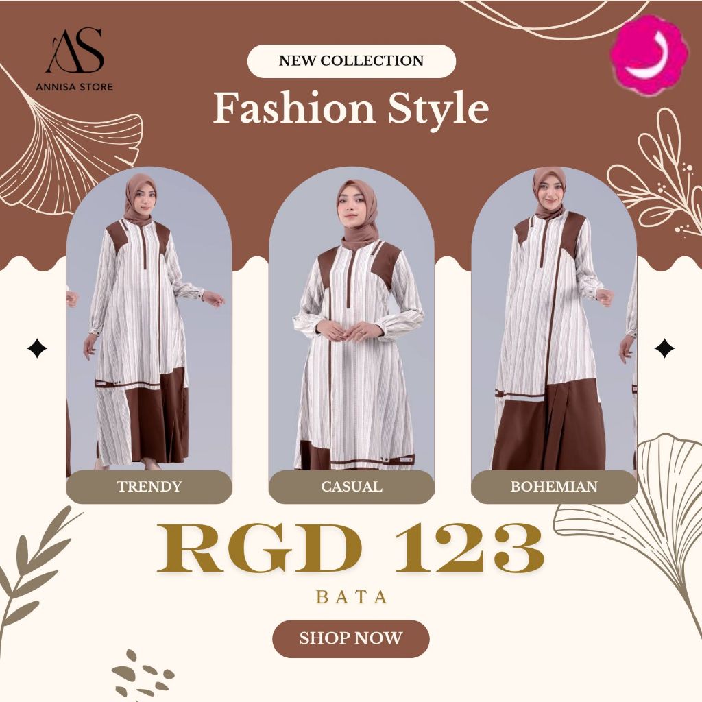 Baju Gamis Dress Wanita RAUNA PRIDE RGD 123 Bata / Gamis Katun Wanita Raunapride RGD123 Bata