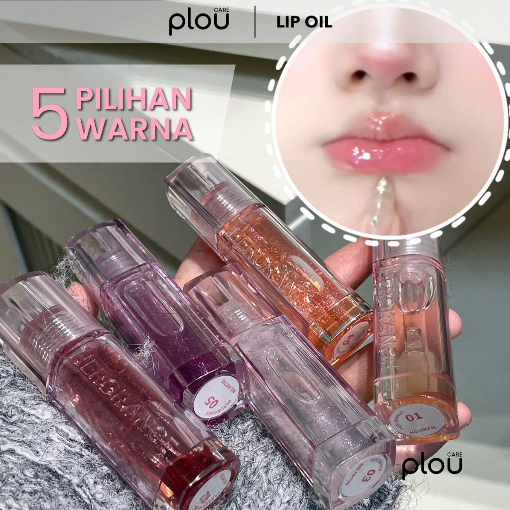 HERORANGE Lip Oil Clear & Shimmering 5 Pilihan Warna untuk Tampilan Bibir yang Menawan Glowing