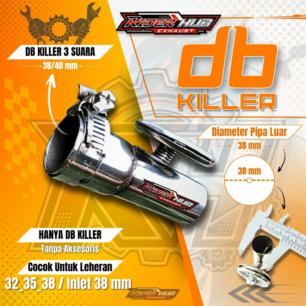 DB KILLER KNALPOT 3 SUARA UKURAN INLET 26 - 54 MM