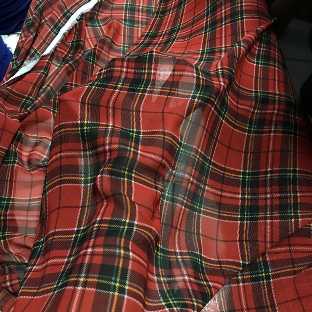 kain sifon motif - kain sifon motif kotak - kain chiffon motif kotak - kain sifon La