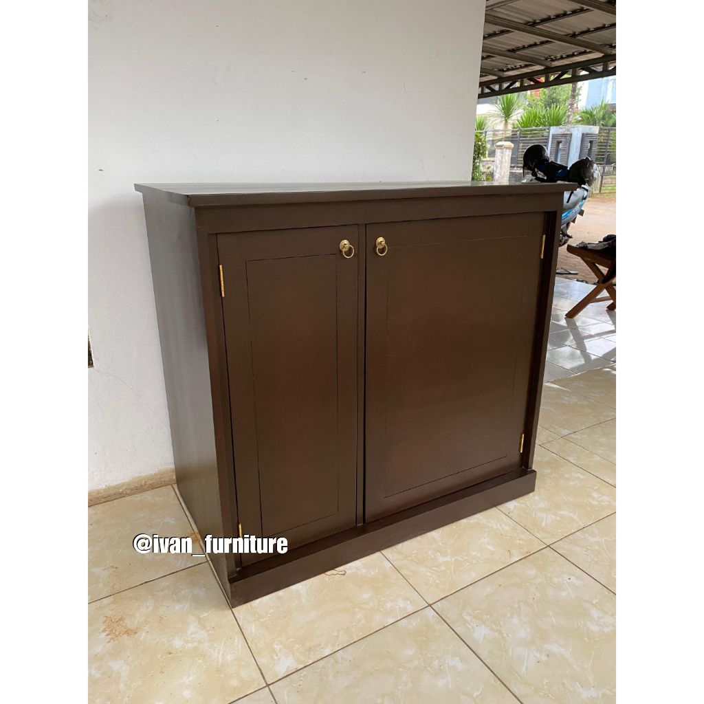 Lemari kulkas mini kayu jati Lemari kulkas mini custom Bufet tv jati