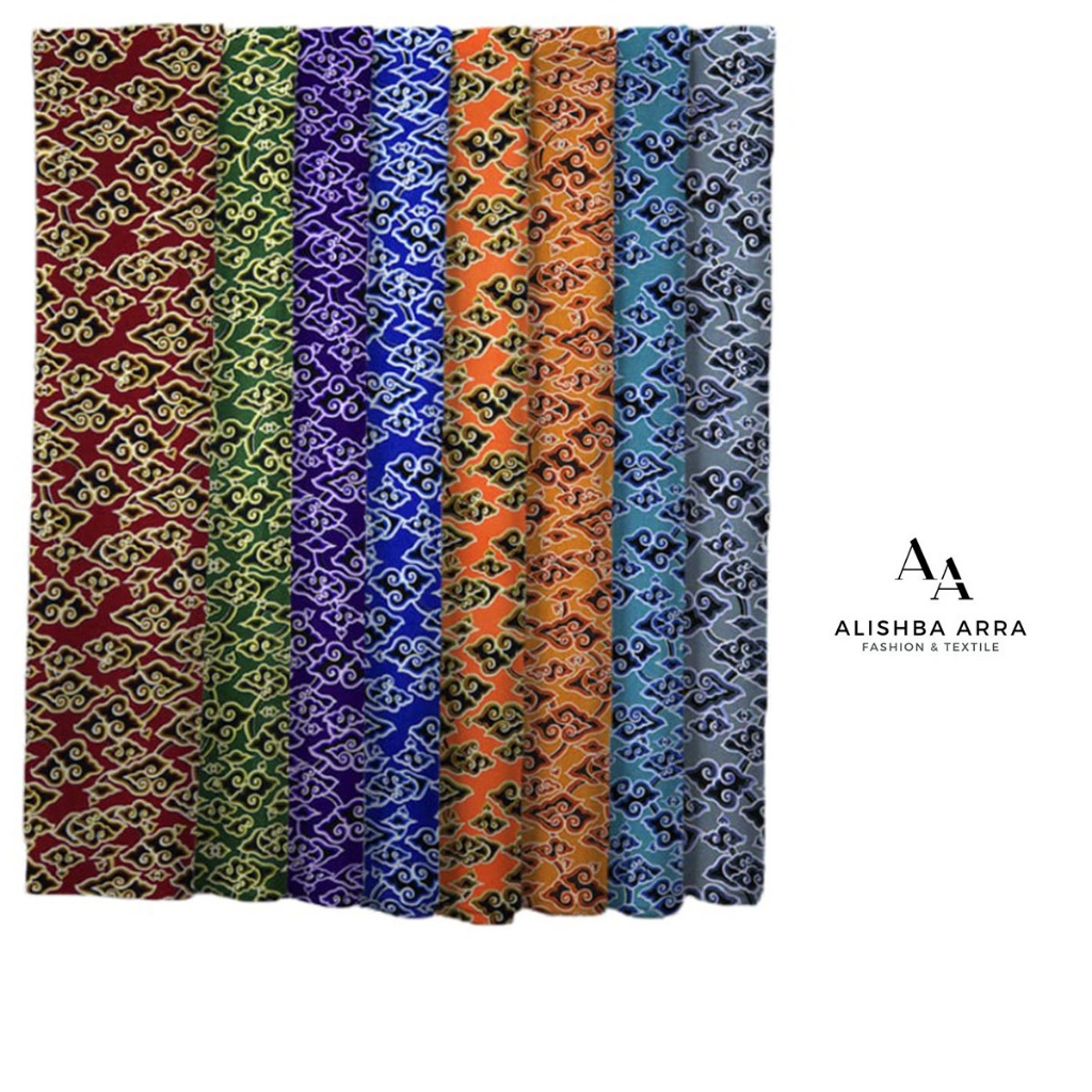 Bahan Kain Meteran Seragam Sekolah Batik Mega Mendung Cirebon Premium Motif Elegan