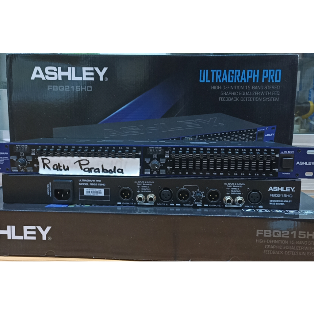 EQUALIZER ASHLEY FBQ215HD FBQ215 HD + SUBWOOFER OUTPUT EQUALIZER with feedback detection