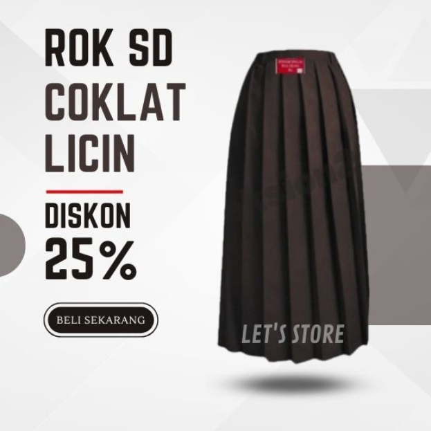 Rok Panjang Rempel SD Pramuka Coklat Bahan Licin