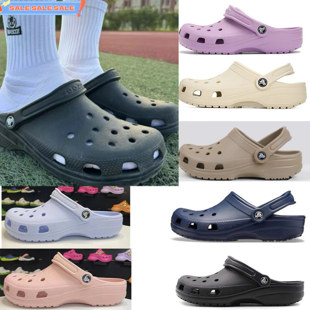 [COD] 100% ORIGINAL CROCS UNISEX CLASSIC CLOG SANDAL Crocs-Hitam (Meningkatkan sepatu)
