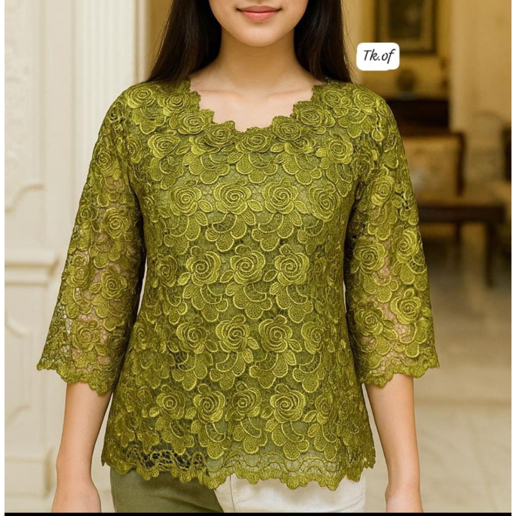 Blus Brokat Hoki Premium Standard dan Jumbo