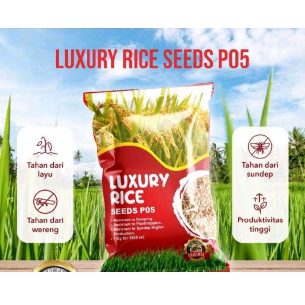 GARDENFARM - BENIH PADI P05 (1Kg) - BIBIT PADI UNGGUL - BIBIT PADI SAWAH - BENIH PADI PREMIUM - BIBI