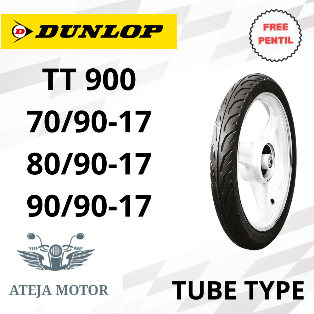 DUNLOP TT 900 70/90-17 80/90-17 90/90-17 Tubetype (ban dalam) Ban Motor Ring 17 Ban Motor