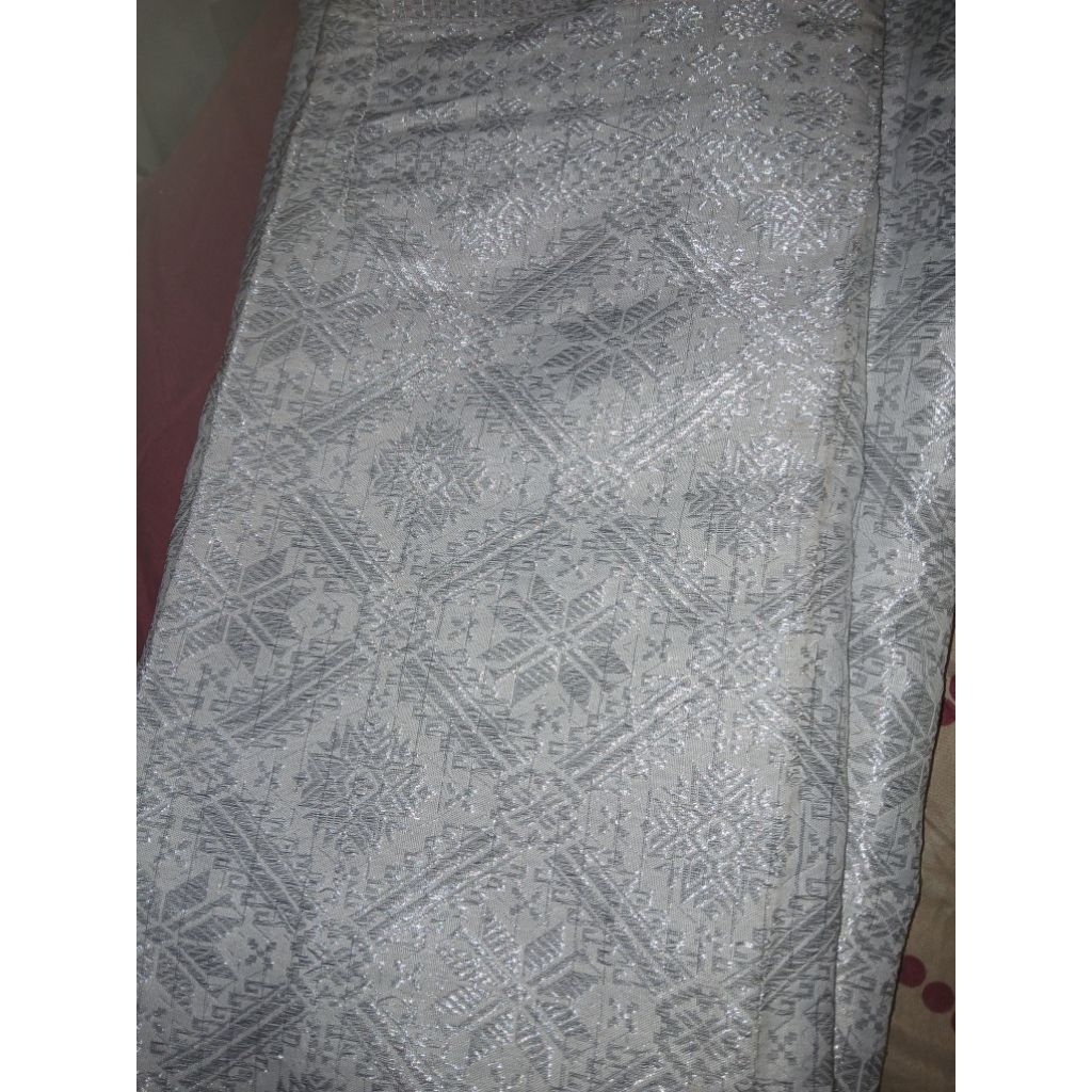 Rok Lilit Songket Putih Kain Songket Putih Kebaya wanita