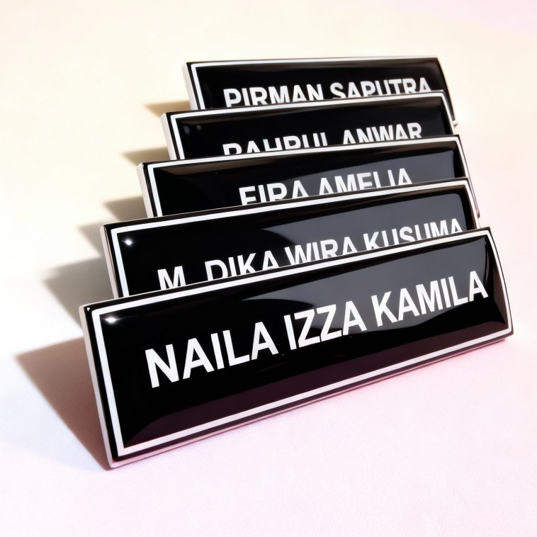 Name Tag Magnet Custom Nama | Papan Nama Dada | Nametag Akrilik Pegawai ASN PNS