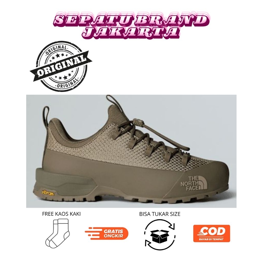 Sepatu Hiking TNF Glenclyffe Original Low Gold Olahraga Mendaki Gunung