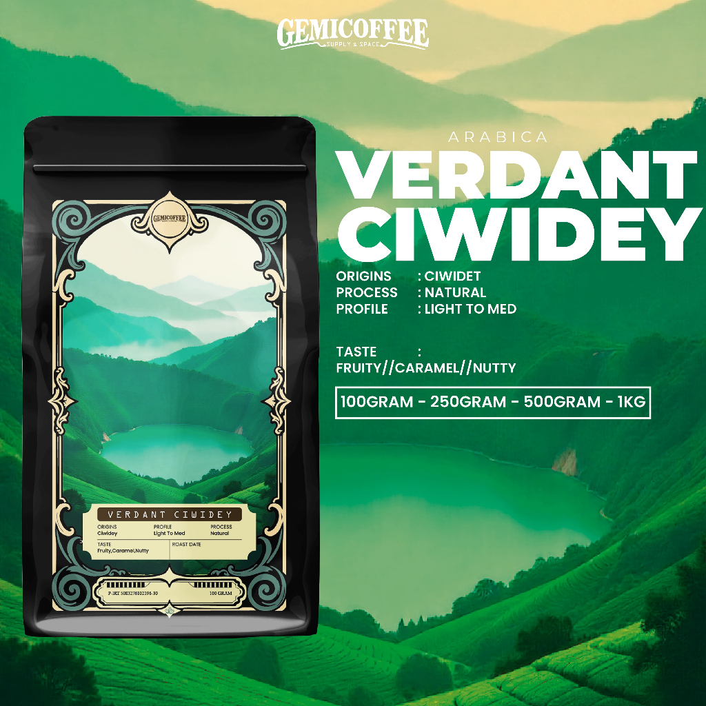 VERDANT CIWIDEY - SINGLE ORIGIN BEANS ARABICA COFFEE CIWIDEY, NATURAL