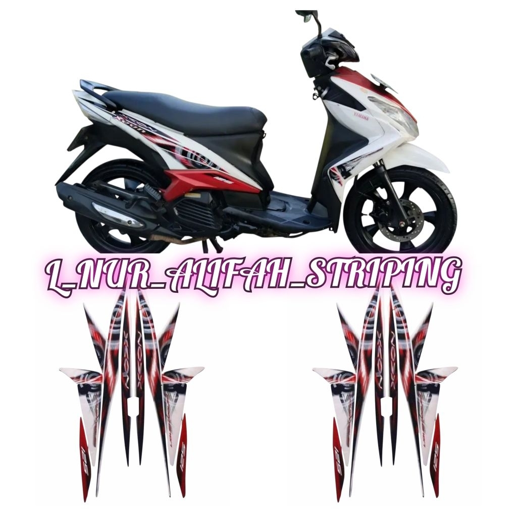 STIKER STRIPING LIS LES POLET BODY MOTOR BERKUALITAS - YAMAHA XEON KARBU TAHUN 2012 WARNA HITAM PUTI