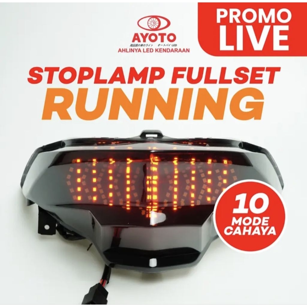 AYOTO Stoplamp Full Set Running Motor Vario Beat FI/ESP & Deluxe LED Kualitas Tinggi Plug and Play