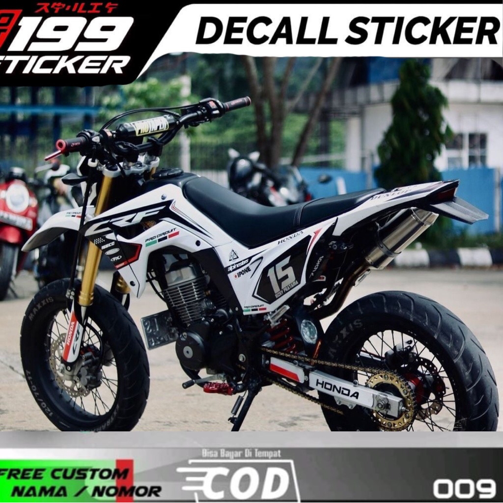 MS Decal crf150 - STIKER CRF150L putih hitam - stiker full body crf150L premium quality