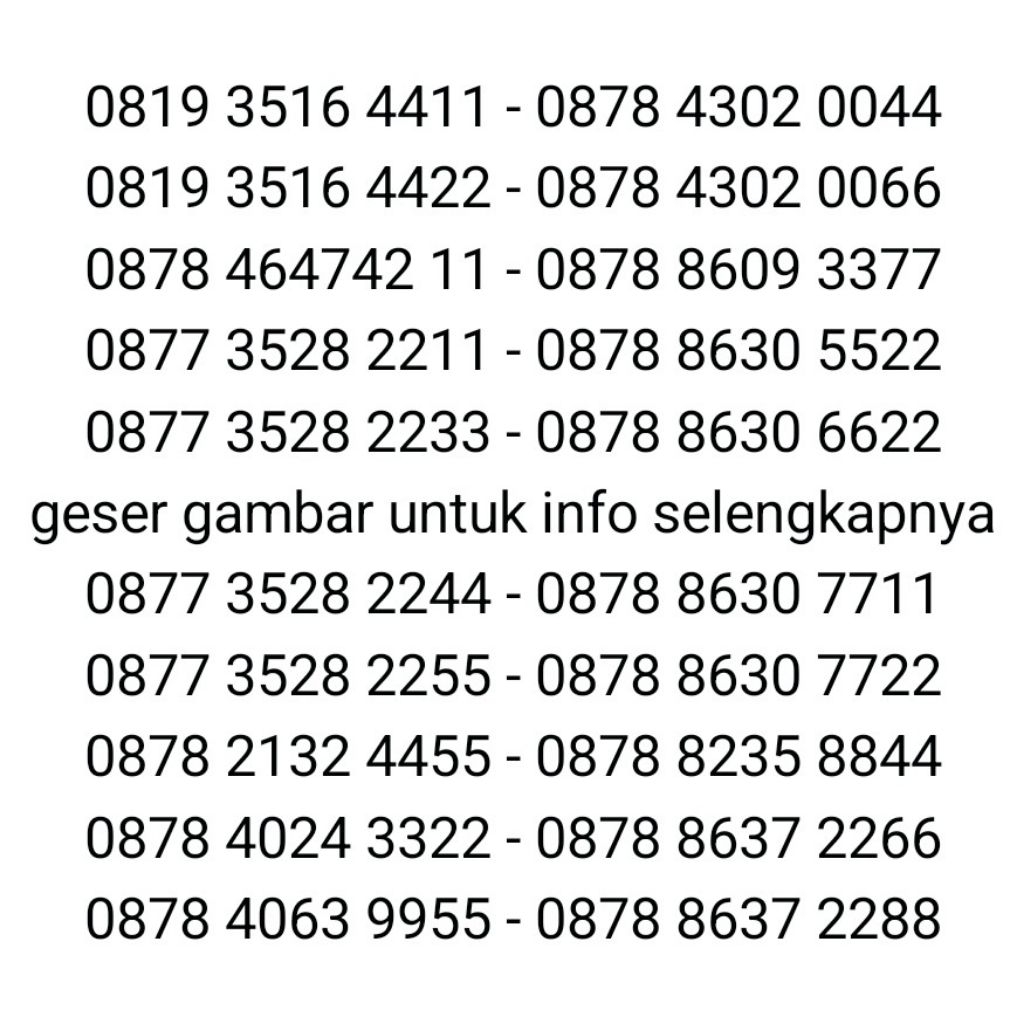 Nomor Cantik XL Kartu Perdana 4G bukan 10 digit 11 nomer