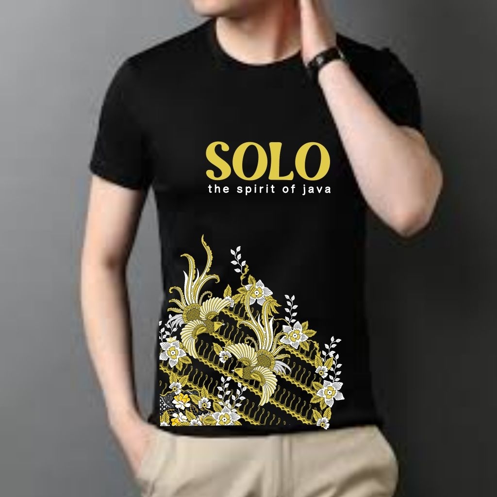 Kaos Oblong T-shirt Motif Batik Solo / Untuk Pria Wanita