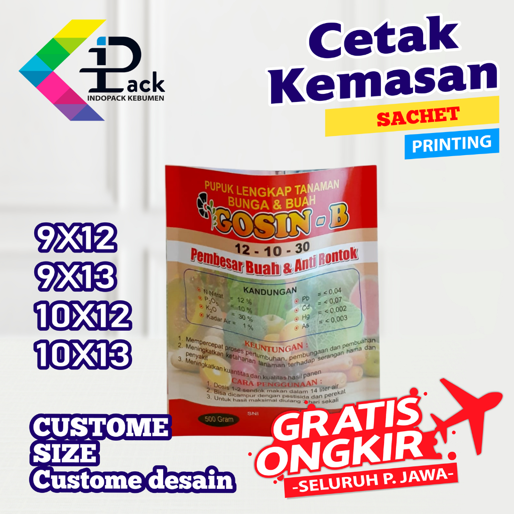 PRINTING SACHET CUSTOM 9X12 9X13 10X12 10X13- PLASTIK KEMASAN ALUMINIUM FOIL/METALIZE - PRINTING PLA